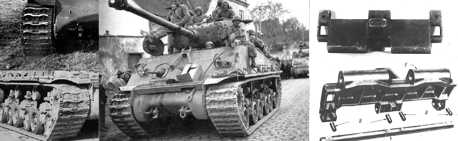 Sherman M4 tank HVSS Suspension type - Metal Upgrade track link set (Model T66)  Zinc Alloy materials | with weathering effect(Match MP-912102A)