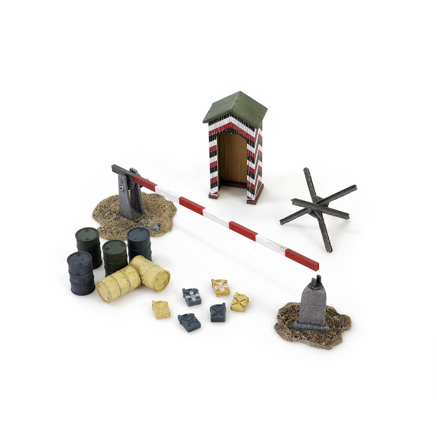 WWII DIY Scene Accessories Series Check Point 1 set